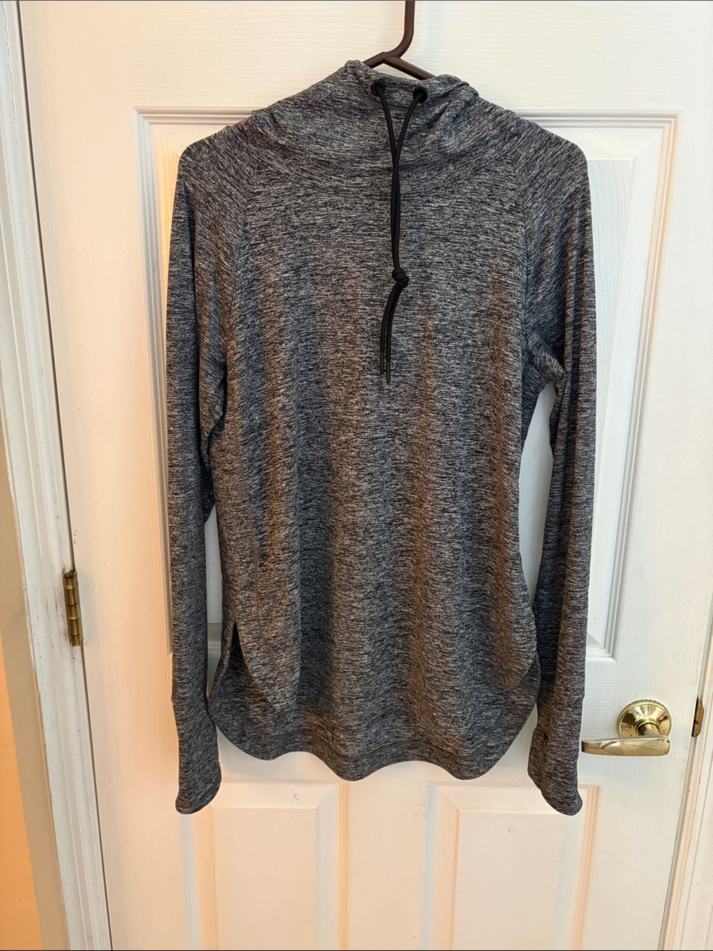 Athleta size small Heathered marled Gray Hooded Pullover